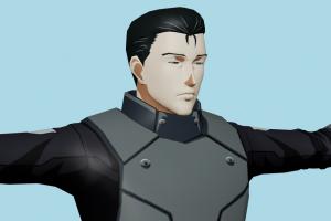 Kousuke Houji Tokyo-Ghoul, male, man, people, human, xna, characters, rigged